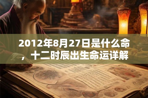 2012年8月27日是什么命，十二时辰出生命运详解