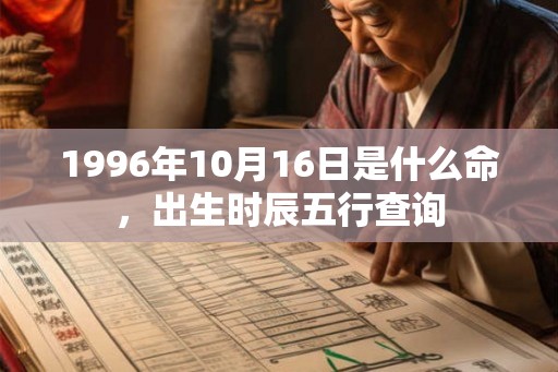 1996年10月16日是什么命，出生时辰五行查询