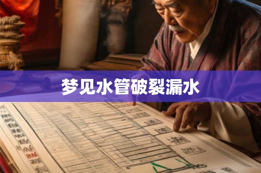 梦见水管破裂漏水