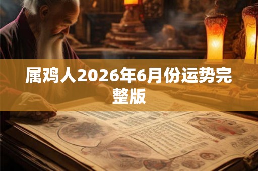 属鸡人2026年6月份运势完整版