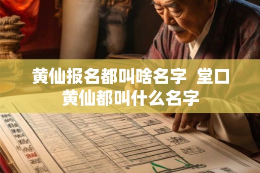 黄仙报名都叫啥名字  堂口黄仙都叫什么名字
