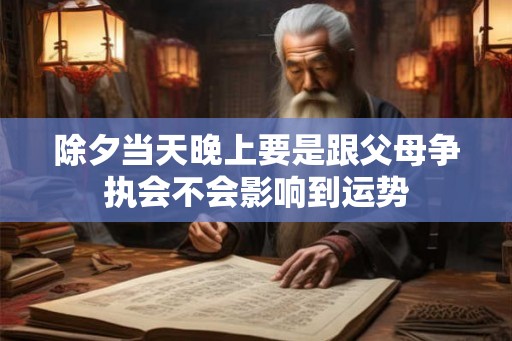 除夕当天晚上要是跟父母争执会不会影响到运势
