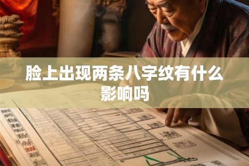 脸上出现两条八字纹有什么影响吗
