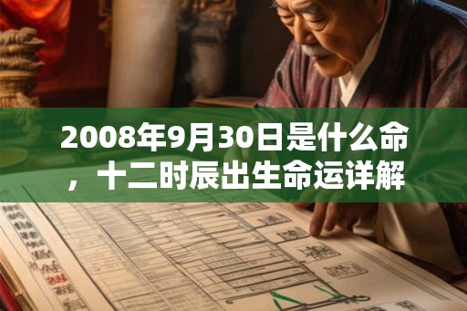 2008年9月30日是什么命，十二时辰出生命运详解