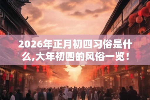 2026年正月初四习俗是什么,大年初四的风俗一览! 2026年正月初四习俗是什么,大年初四的风俗一览!