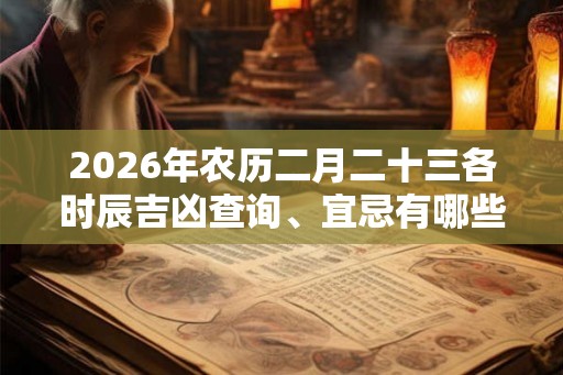 2026年农历二月二十三各时辰吉凶查询、宜忌有哪些？