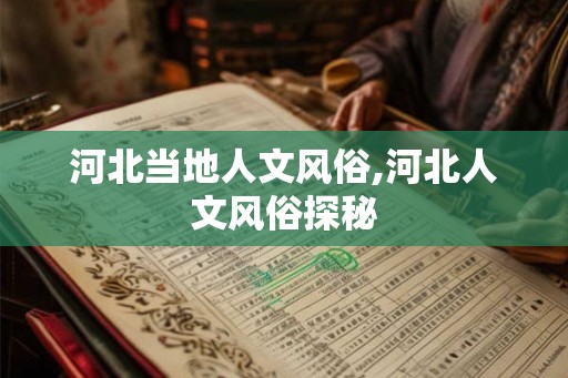 河北当地人文风俗,河北人文风俗探秘