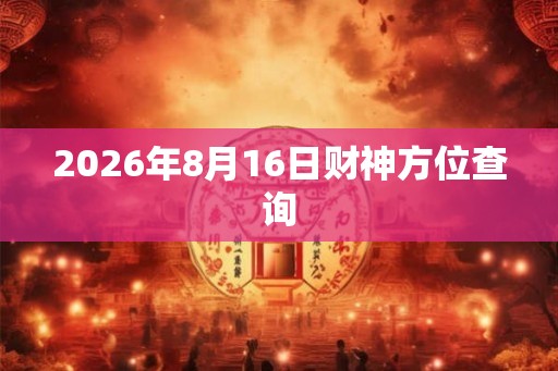 2026年8月16日财神方位查询