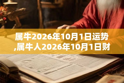 属牛2026年10月1日运势,属牛人2026年10月1日财运,生肖牛2026年10月1日运势