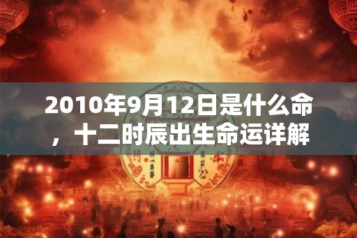 2010年9月12日是什么命，十二时辰出生命运详解