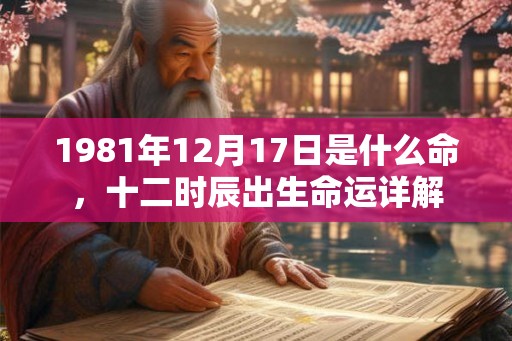 1981年12月17日是什么命，十二时辰出生命运详解