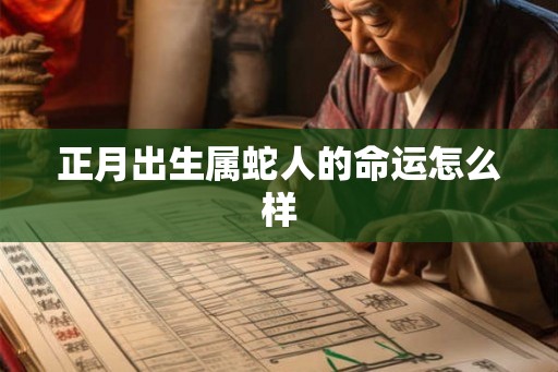 正月出生属蛇人的命运怎么样