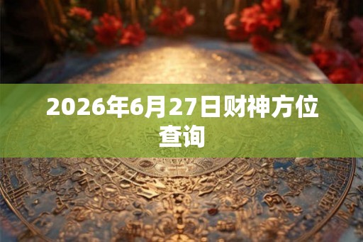 2026年6月27日财神方位查询