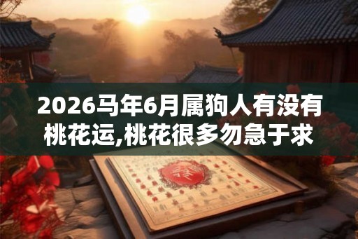 2026马年6月属狗人有没有桃花运,桃花很多勿急于求成