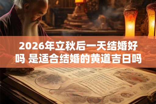 2026年立秋后一天结婚好吗 是适合结婚的黄道吉日吗