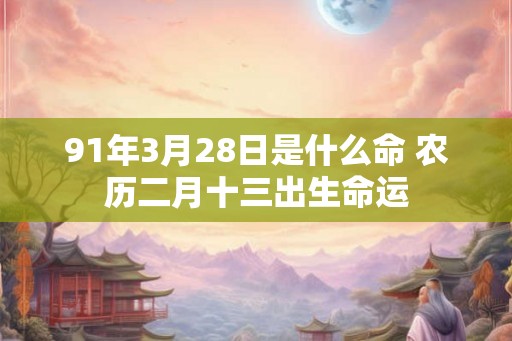 91年3月28日是什么命 农历二月十三出生命运