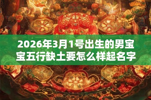 2026年3月1号出生的男宝宝五行缺土要怎么样起名字