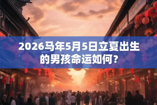 2026马年5月5日立夏出生的男孩命运如何？