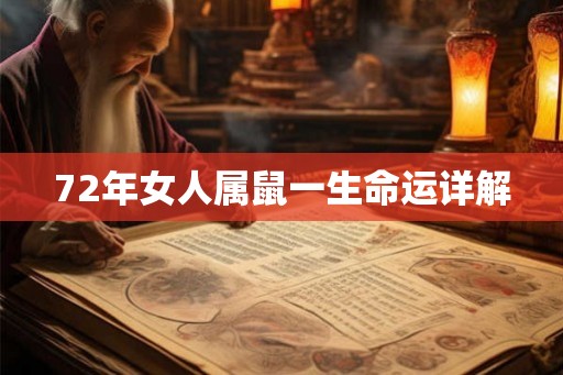 72年女人属鼠一生命运详解