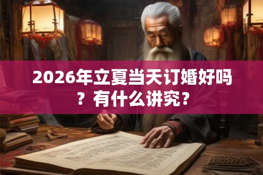 2026年立夏当天订婚好吗？有什么讲究？