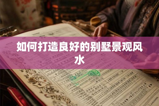 如何打造良好的别墅景观风水