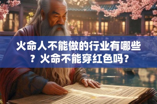 火命人不能做的行业有哪些？火命不能穿红色吗？