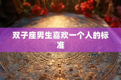 双子座男生喜欢一个人的标准