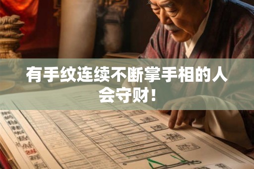 有手纹连续不断掌手相的人会守财！