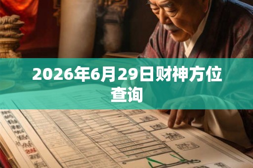 2026年6月29日财神方位查询
