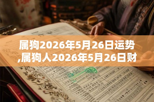 属狗2026年5月26日运势,属狗人2026年5月26日财运,生肖狗2026年5月26日运势 属狗2026年5月26日运势,属狗人2026年5月26日财运,生肖狗2026年5月26日运势