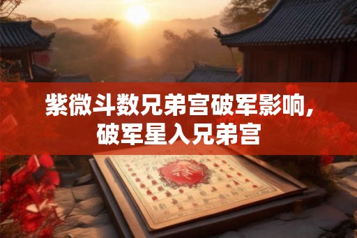 紫微斗数兄弟宫破军影响,破军星入兄弟宫