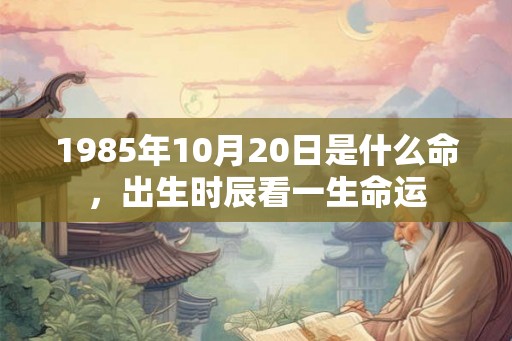 1985年10月20日是什么命，出生时辰看一生命运