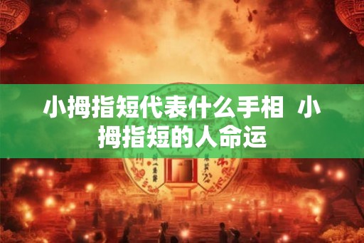 小拇指短代表什么手相  小拇指短的人命运