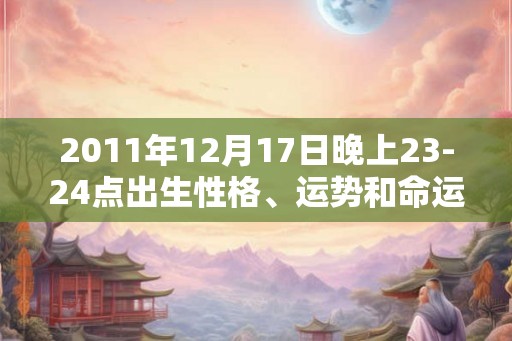2011年12月17日晚上23-24点出生性格、运势和命运