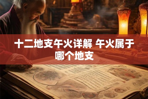 十二地支午火详解 午火属于哪个地支