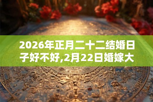 2026年正月二十二结婚日子好不好,2月22日婚嫁大吉