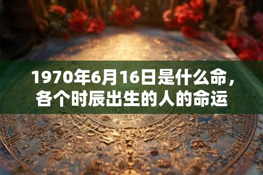 1970年6月16日是什么命，各个时辰出生的人的命运