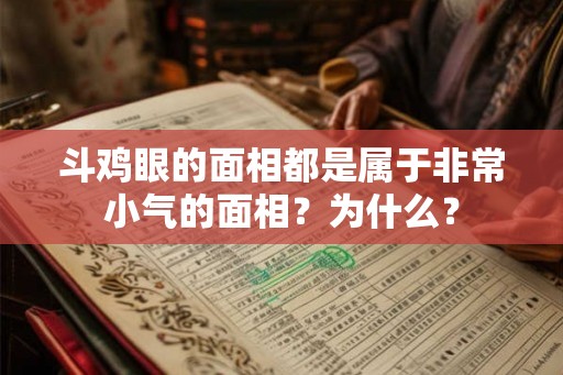 斗鸡眼的面相都是属于非常小气的面相？为什么？