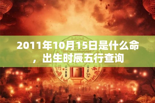 2011年10月15日是什么命，出生时辰五行查询