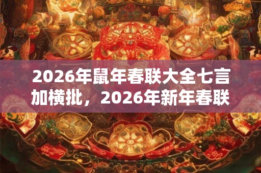 2026年鼠年春联大全七言加横批,2026年新年春联与寄语大全! 2026年鼠年春联大全七言加横批,2026年新年春联与寄语大全!