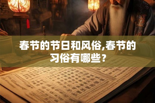 春节的节日和风俗,春节的习俗有哪些？