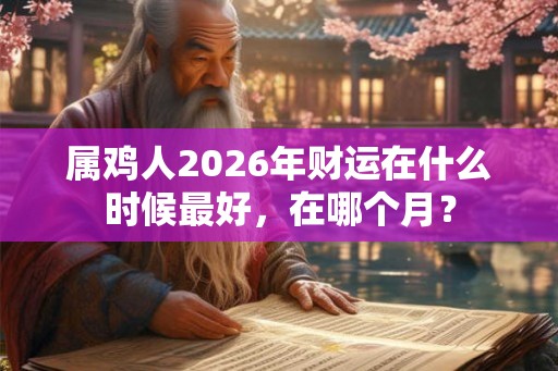 属鸡人2026年财运在什么时候最好，在哪个月？