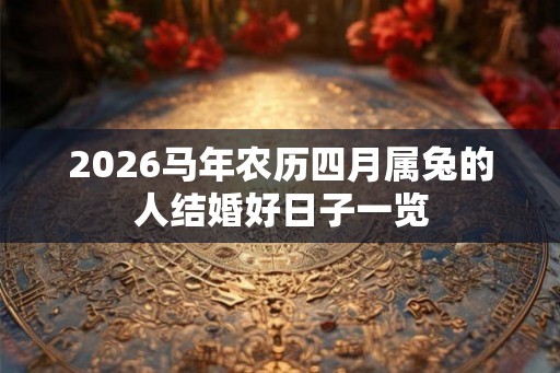 2026马年农历四月属兔的人结婚好日子一览