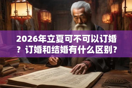 2026年立夏可不可以订婚？订婚和结婚有什么区别？