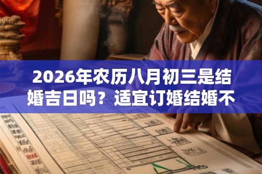 2026年农历八月初三是结婚吉日吗？适宜订婚结婚不