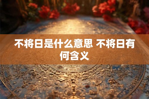 不将日是什么意思 不将日有何含义