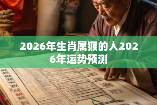 2026年生肖属猴的人2026年运势预测