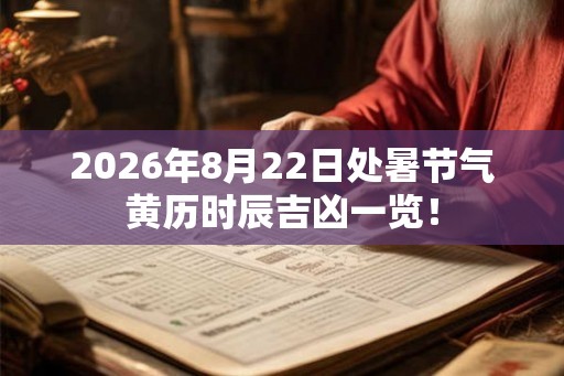 2026年8月22日处暑节气黄历时辰吉凶一览！