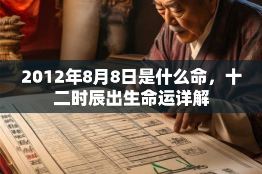 2012年8月8日是什么命，十二时辰出生命运详解