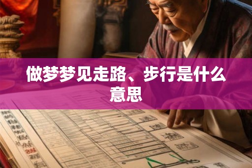 做梦梦见走路、步行是什么意思